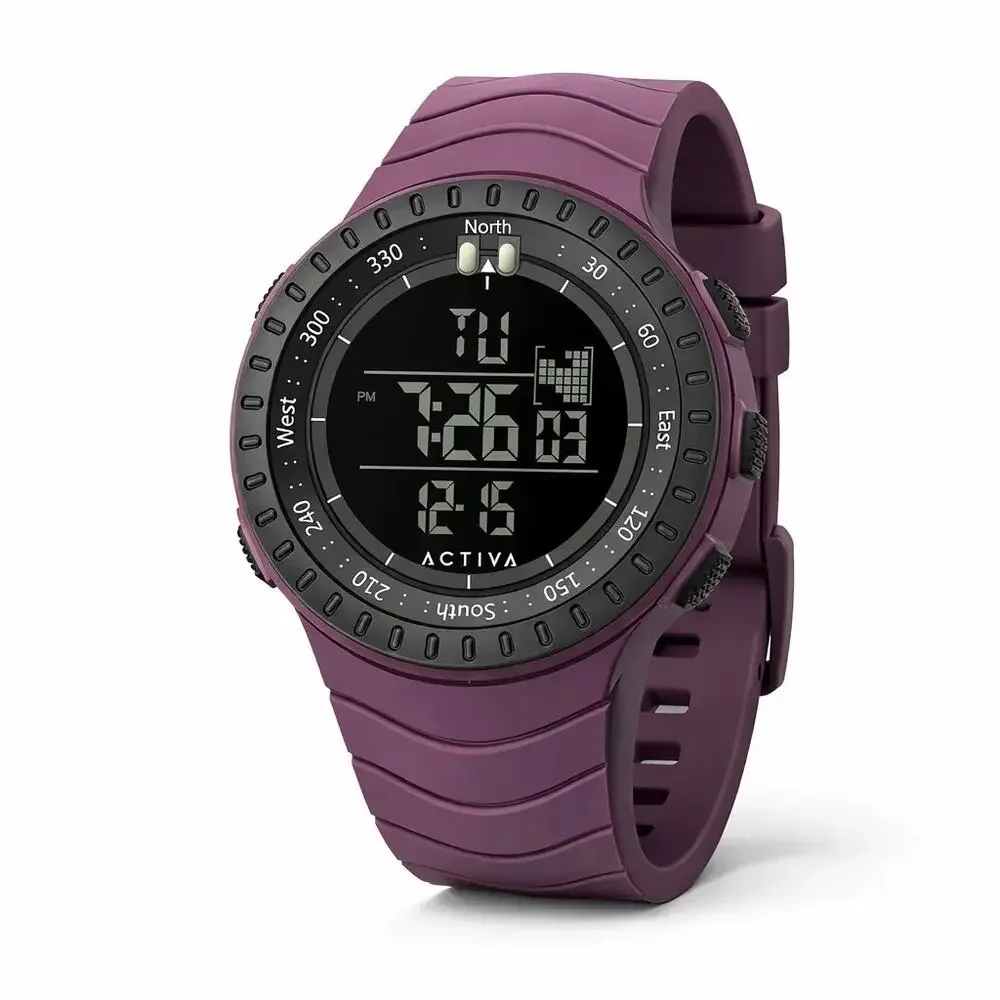 NIB ACW1237-008 - Activa X Invicta Digital Men's Watch - 53mm, Dark Purple